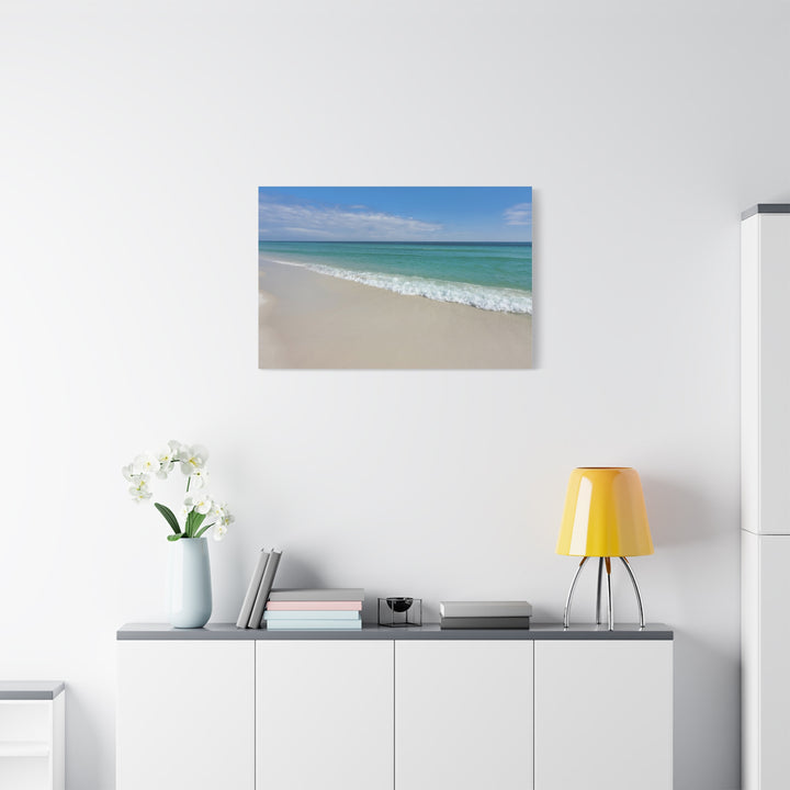 Beach Shoreline Matte Canvas Print – Tranquil Ocean Wall Art