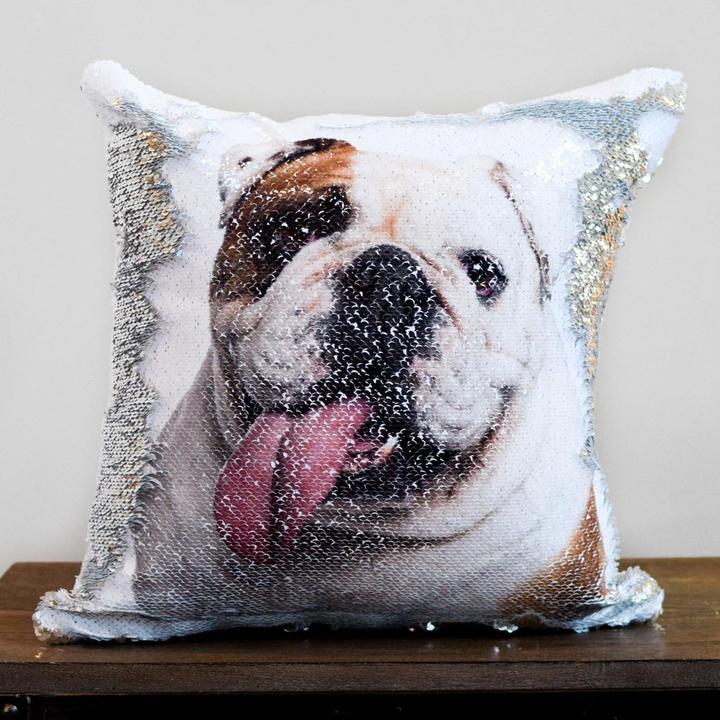 Custom Photo Sequin Cushion Cover