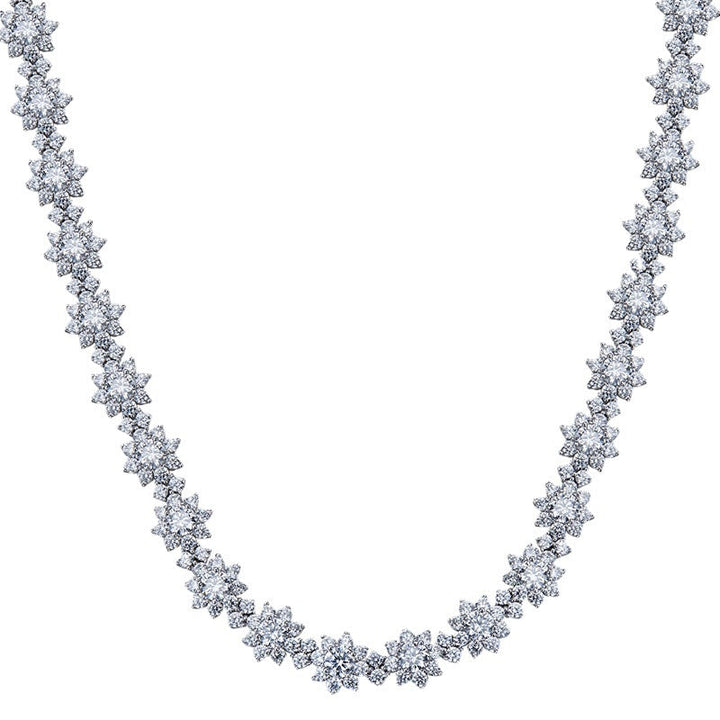 925 Sterling Silver Sunflower Diamond Necklace – High Carbon Diamond Pendant