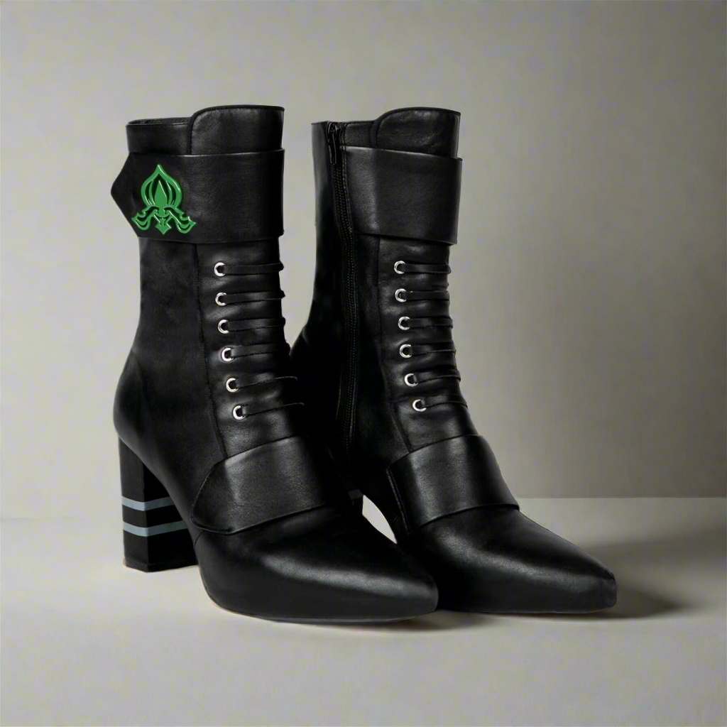 Michaela V Marta Black Leather Knee-High Boots