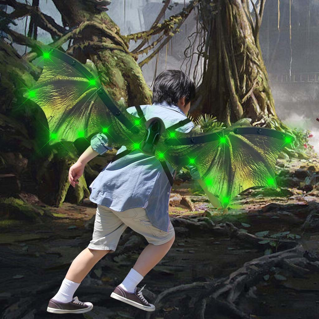 Light-Up Dinosaur Butterfly Wings – Battery-Powered Costume Accessory