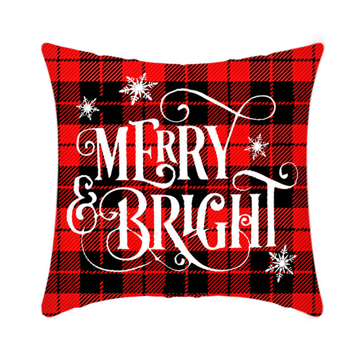 Merry Christmas Elk and Santa Plush Cushion Cover
