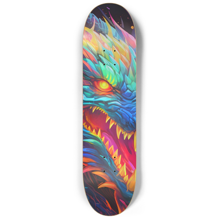 Custom Skateboard - Neon Fierce Dragon