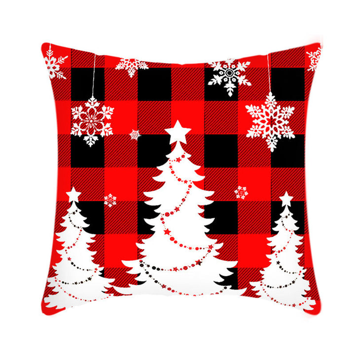 Merry Christmas Elk and Santa Plush Cushion Cover