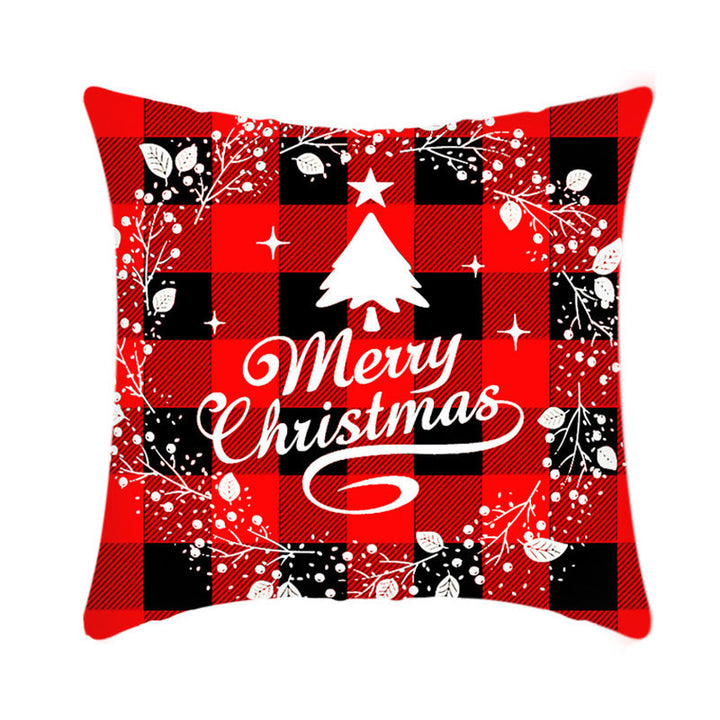 Merry Christmas Elk and Santa Plush Cushion Cover