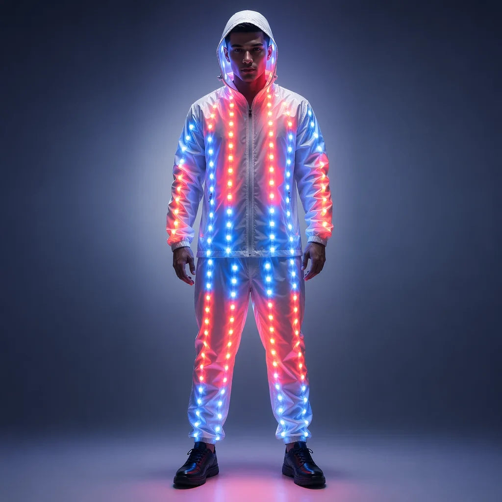 Full-Color Pixel LED Light-Up Jacket and Pants Stage Costume