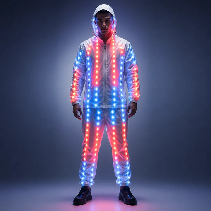 Full-Color Pixel LED Light-Up Jacket and Pants Stage Costume