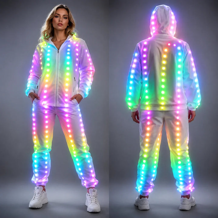 Full-Color Pixel LED Light-Up Jacket and Pants Stage Costume