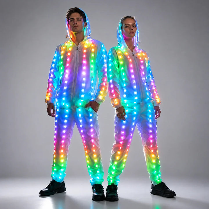 Full-Color Pixel LED Light-Up Jacket and Pants Stage Costume