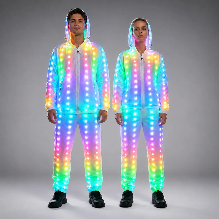 Full-Color Pixel LED Light-Up Jacket and Pants Stage Costume