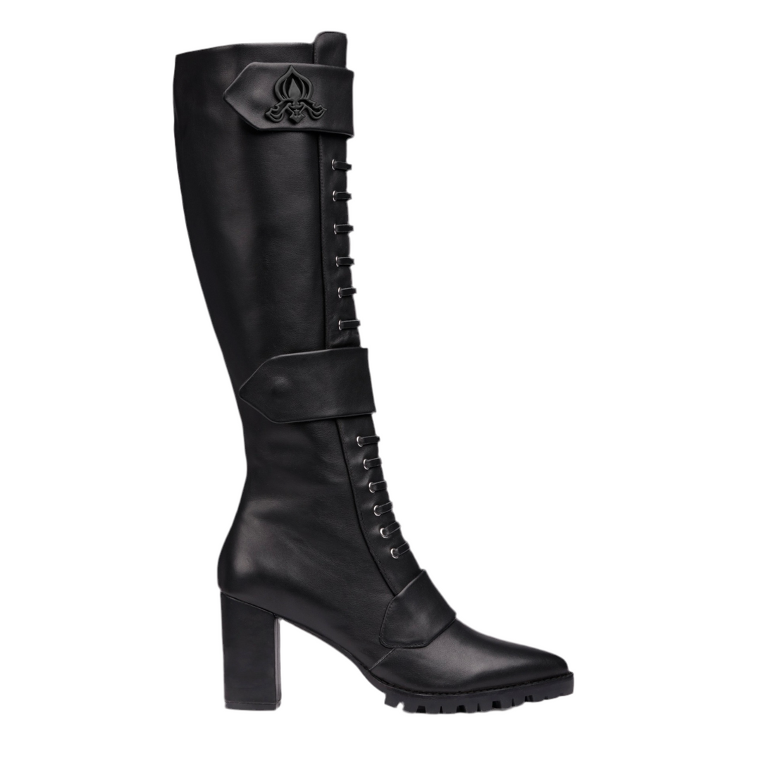 Michaela V Aspen Marta Black Italian Leather Boots