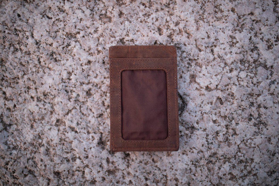 Leather Money Clip Wallet | Minimalist Magnetic Front Pocket Wallet