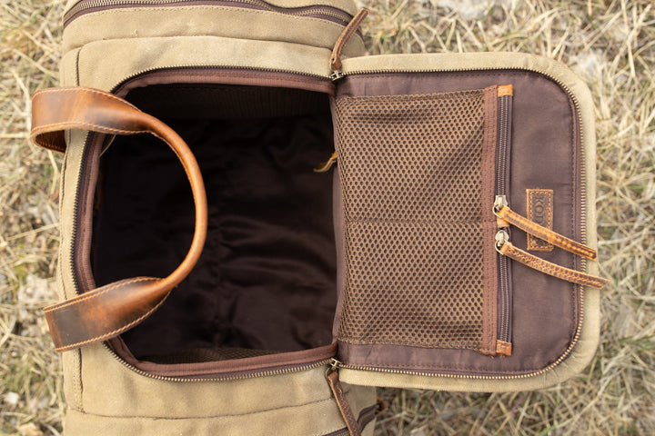 25L Waxed Canvas Duffel Bag | Iliamna Wide Mouth Travel Bag