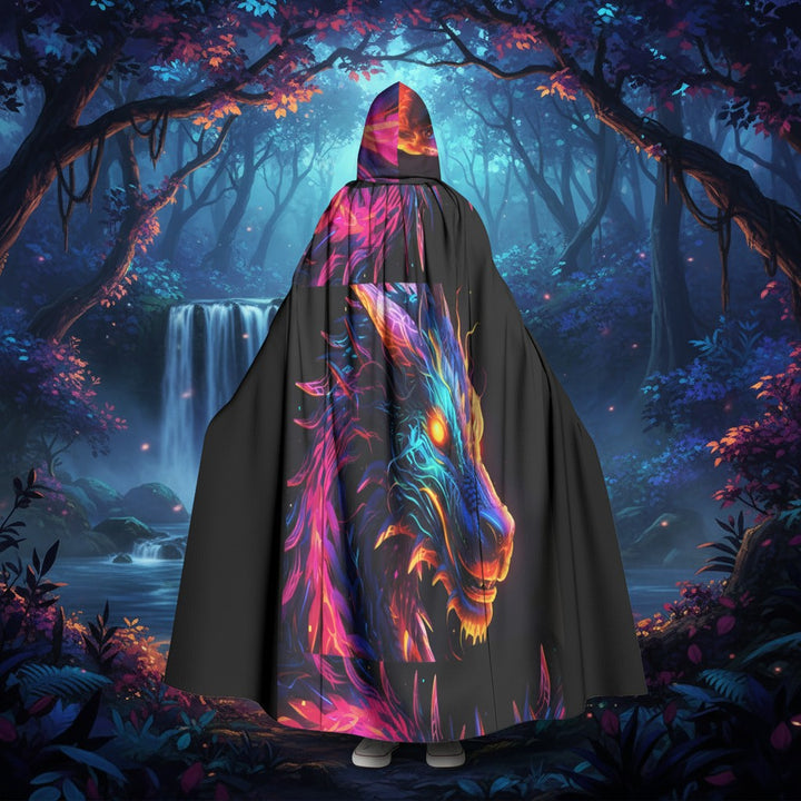 Neon Dragon Unisex Hooded Cloak | Microfiber Cape