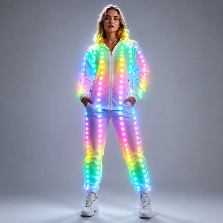 Full-Color Pixel LED Light-Up Jacket and Pants Stage Costume