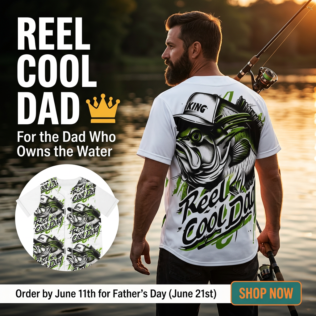 Men's Baseball Jersey - Reel Cool Dad