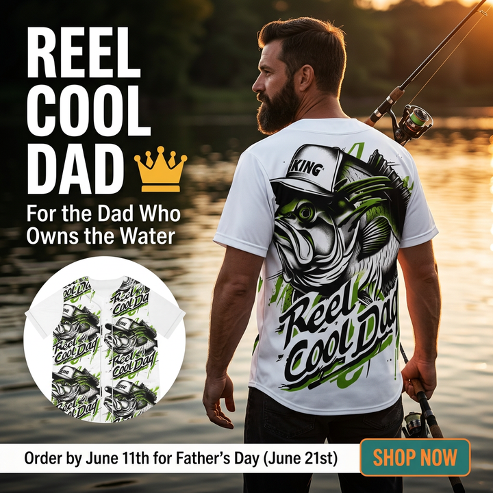 Men's Baseball Jersey - Reel Cool Dad