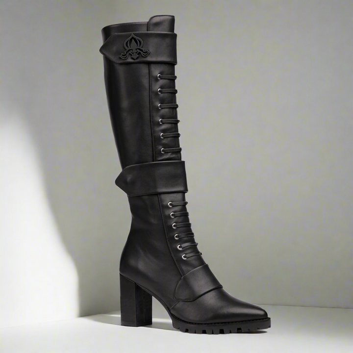 Michaela V Aspen Marta Black Italian Leather Boots