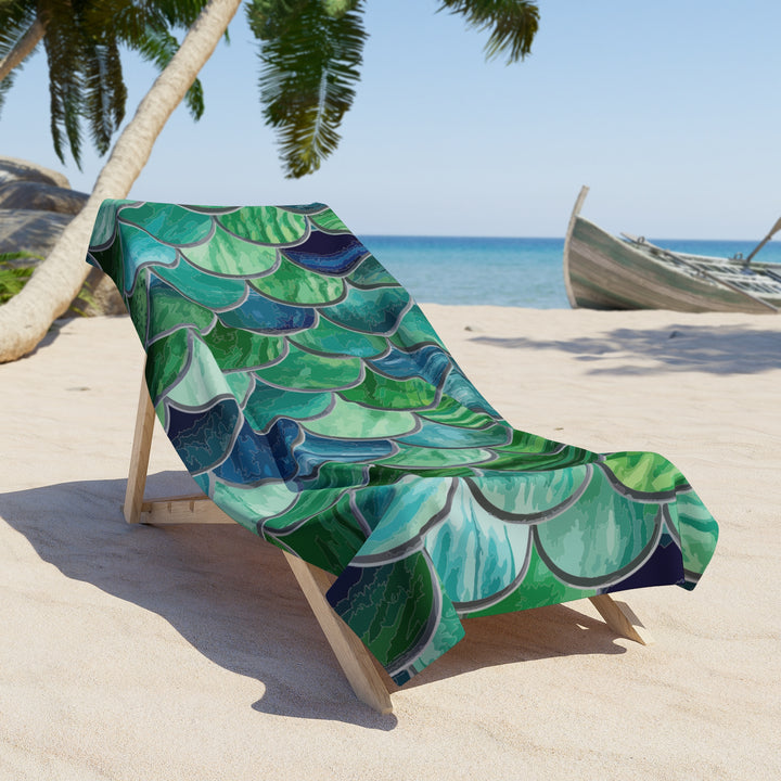 Beach Towel - Tile Mermaid Scales