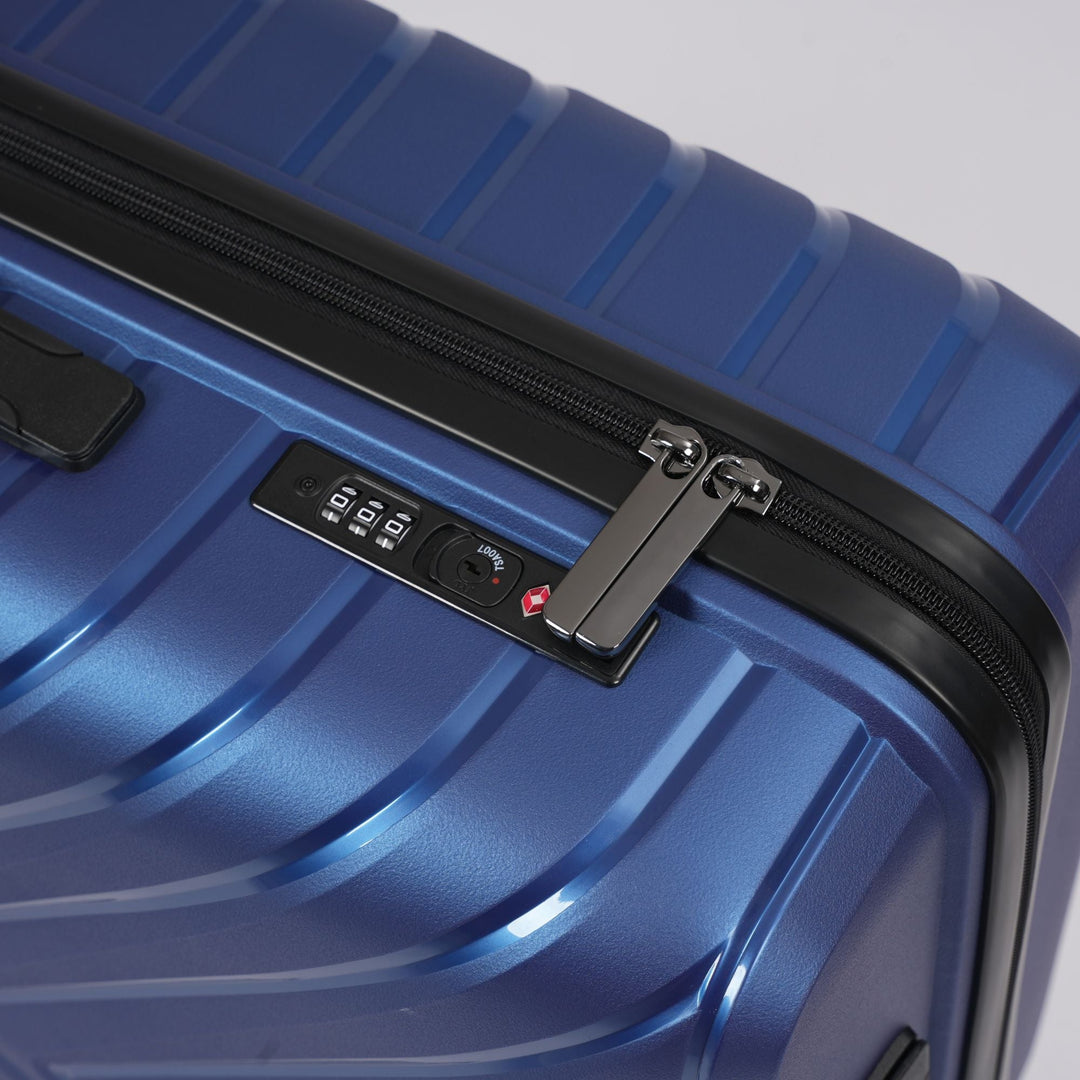 Blue Hardcase Roller Luggage Set – 3-Piece Travel Suitcase Collection