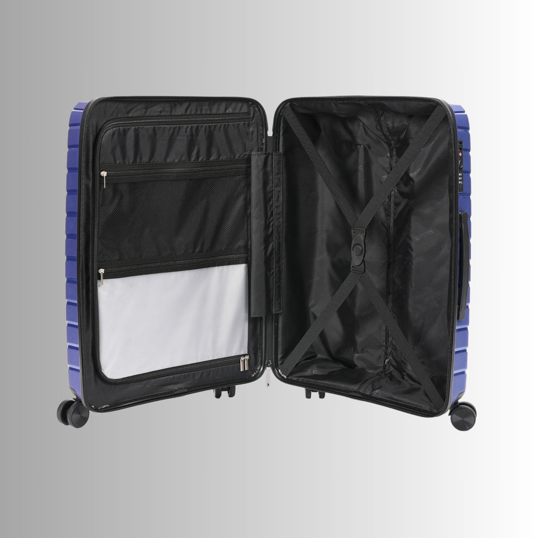 Blue Hardcase Roller Luggage Set – 3-Piece Travel Suitcase Collection