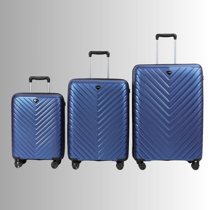 Blue Hardcase Roller Luggage Set – 3-Piece Travel Suitcase Collection