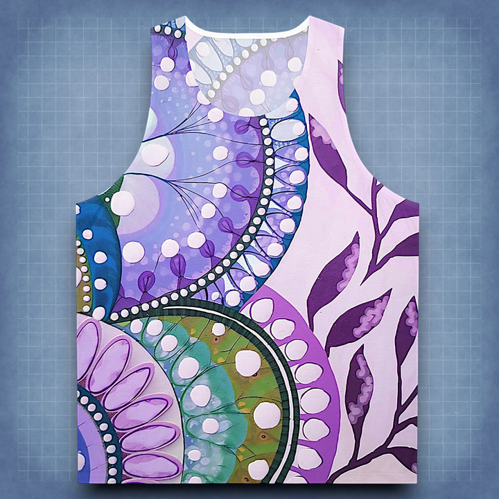 Bohemian Floral Unisex Tank Top - Art Design for Summer & Festivals