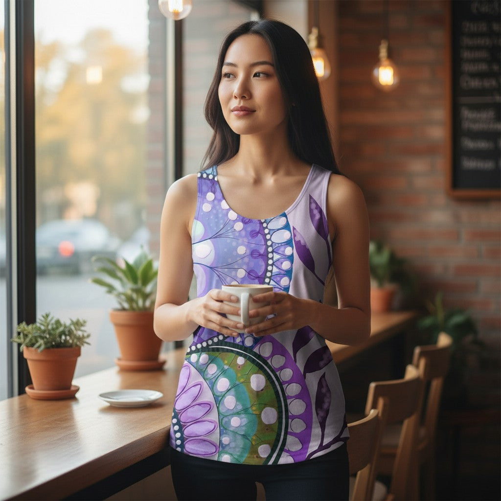 Bohemian Floral Unisex Tank Top - Art Design for Summer & Festivals