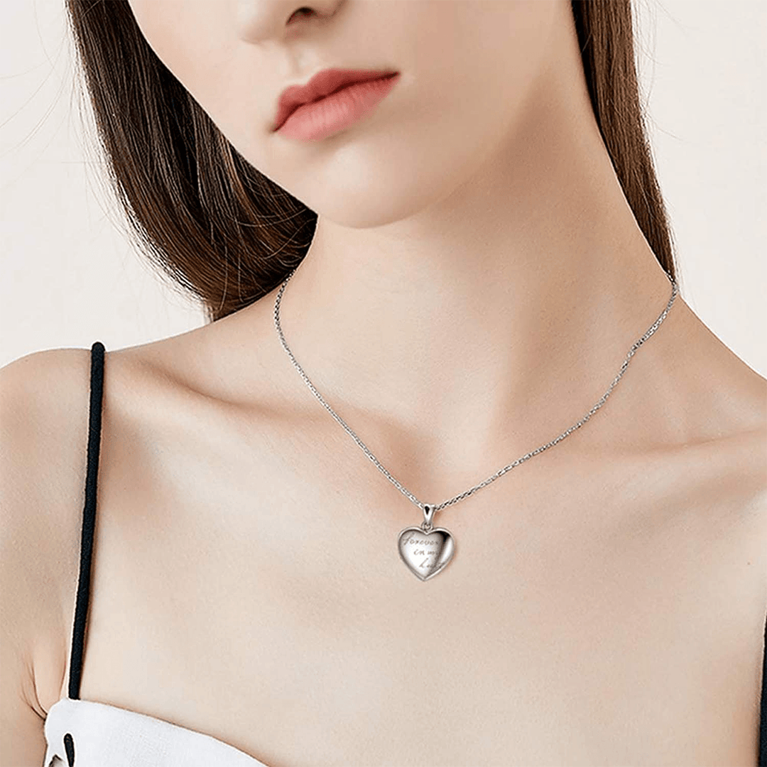 Custom Photo Heart Locket Necklace – Add 1 or 2 Photos