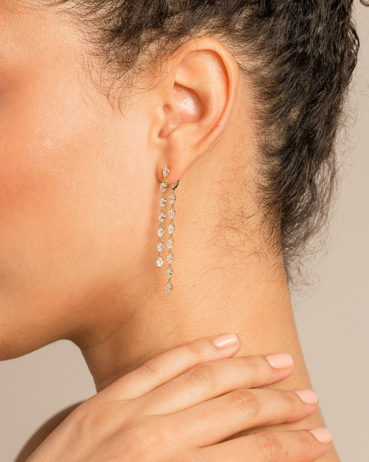 By My Side Pear Cut Chandelier Earrings – Bridesmaid Gift
