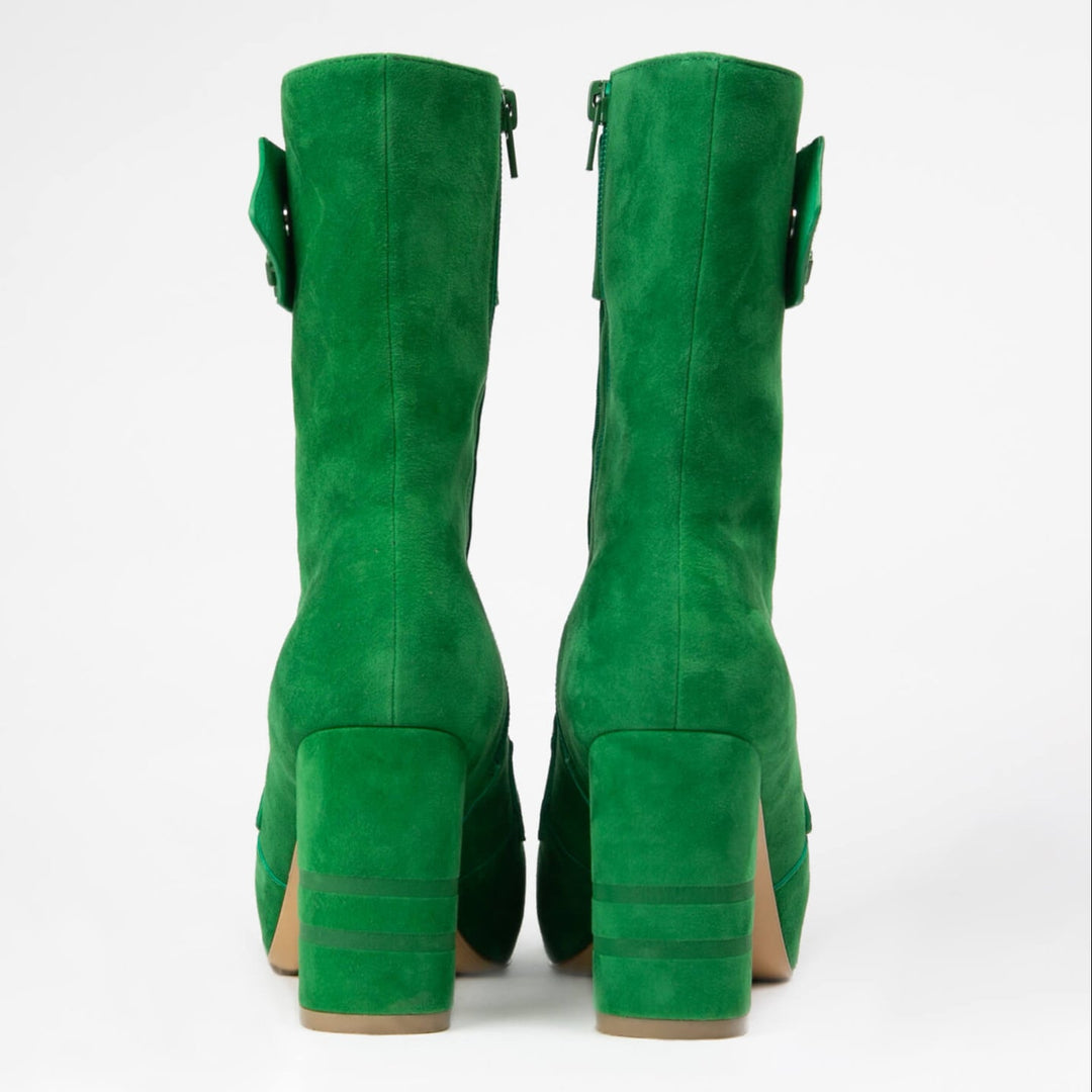Michaela V Marta Green Suede Knee-High Boots