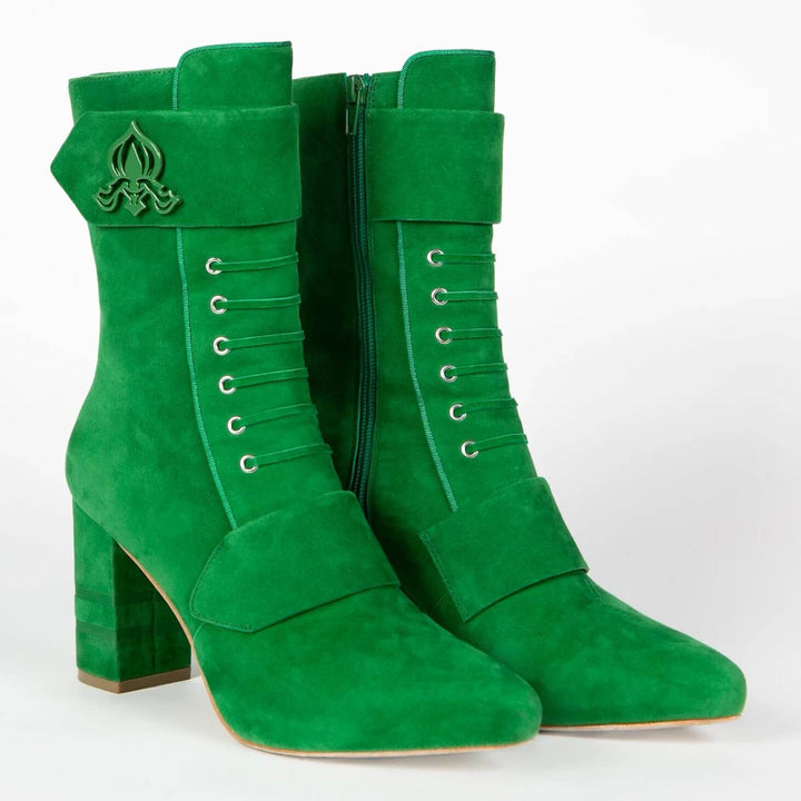 Michaela V Marta Green Suede Knee-High Boots