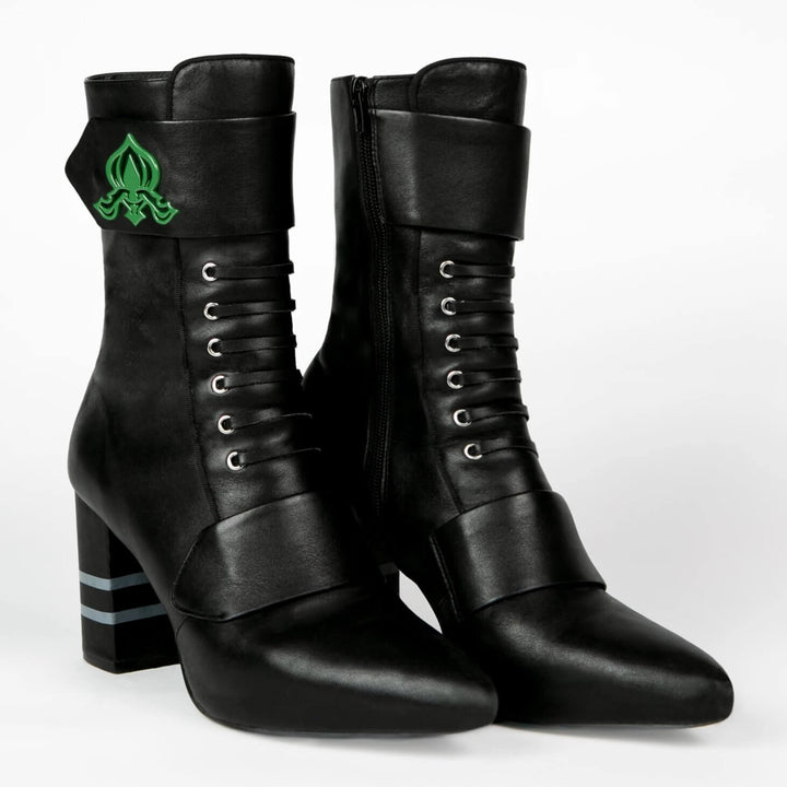 Michaela V Marta Black Leather Knee-High Boots