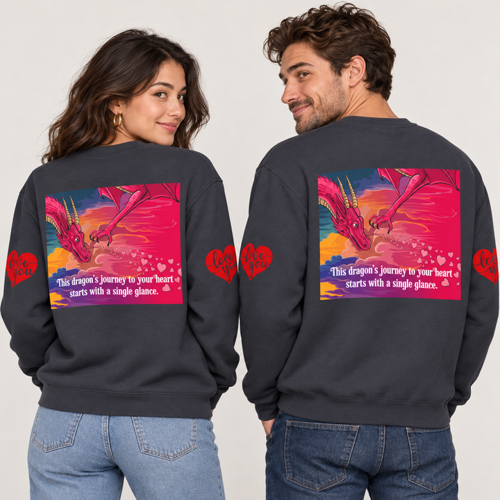 Unisex Lightweight Crewneck Sweatshirt - Journey to a Dragon's Heart