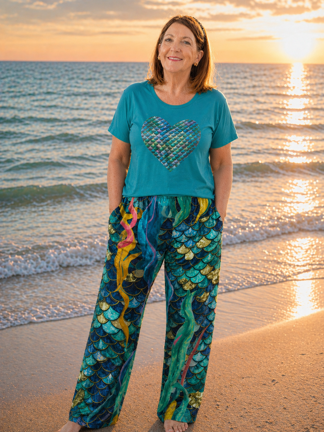 Women's Pajama Pants  - Mermaid Scale Party