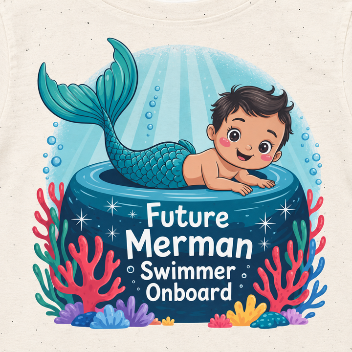 Future Merman Onboard Pregnancy T-Shirt - Cute Ocean-Themed Shirt for Moms To Be