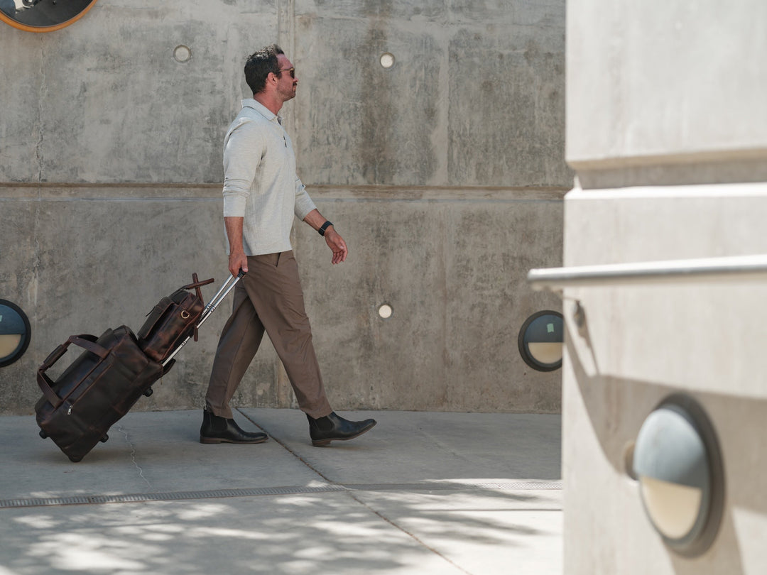 Healy Leather Rolling Carry-On Duffel | Buffalo Leather Travel Bag