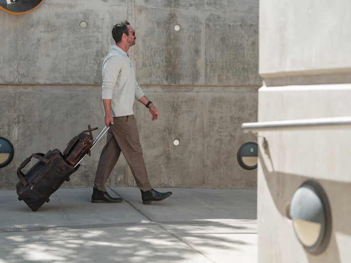 Healy Leather Rolling Carry-On Duffel | Buffalo Leather Travel Bag