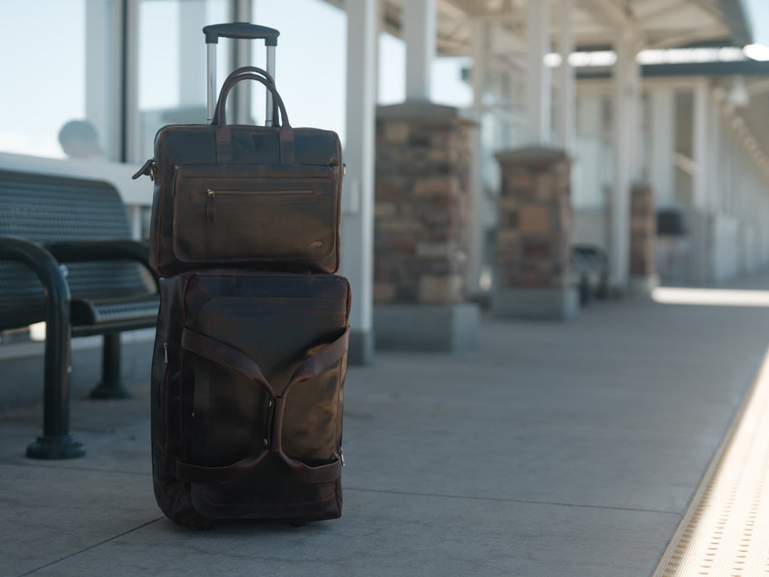 Healy Leather Rolling Carry-On Duffel | Buffalo Leather Travel Bag