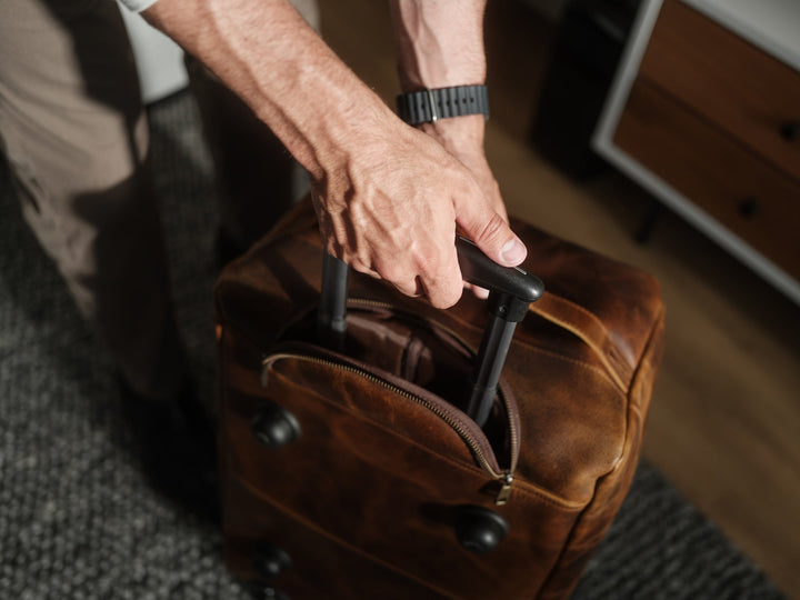 Healy Leather Rolling Carry-On Duffel | Buffalo Leather Travel Bag