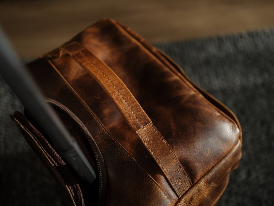 Healy Leather Rolling Carry-On Duffel | Buffalo Leather Travel Bag