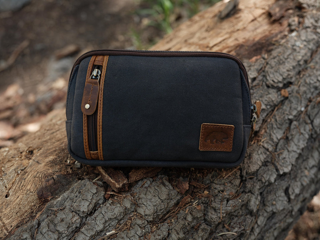 Waxed Canvas Sling Bag | Cedar Leather Crossbody Everyday Bag