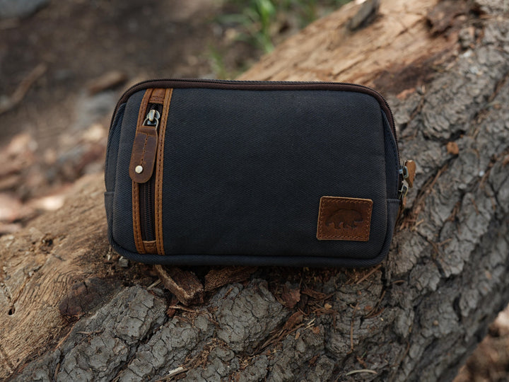 Waxed Canvas Sling Bag | Cedar Leather Crossbody Everyday Bag