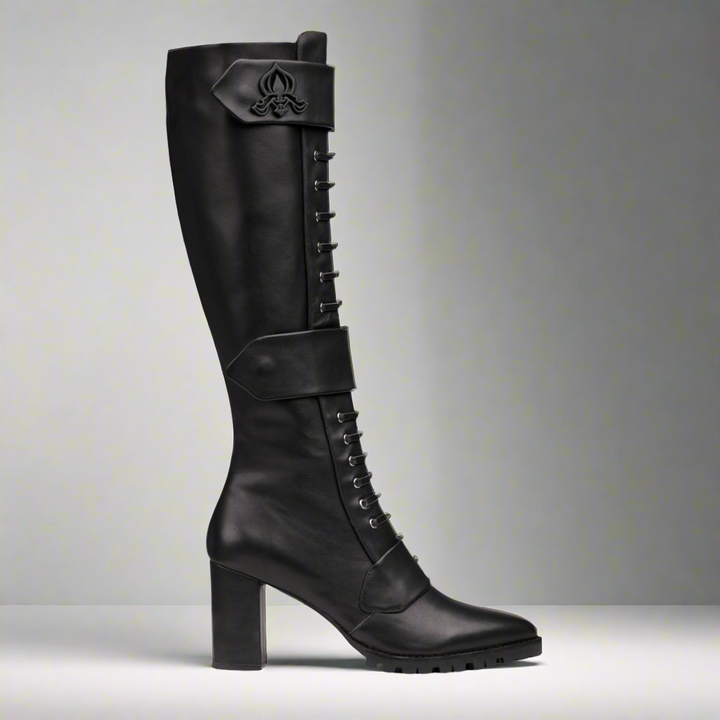 Michaela V Aspen Marta Black Italian Leather Boots