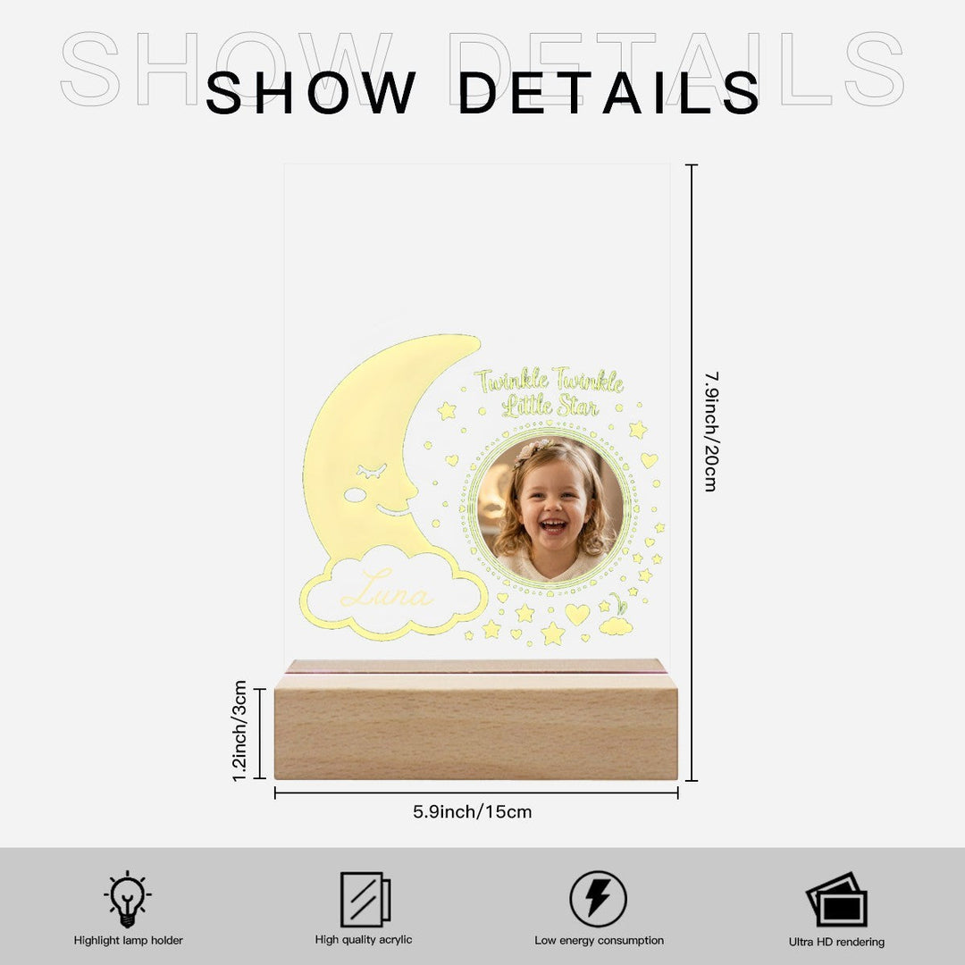 Personalized Twinkle Little Star Photo Night Light