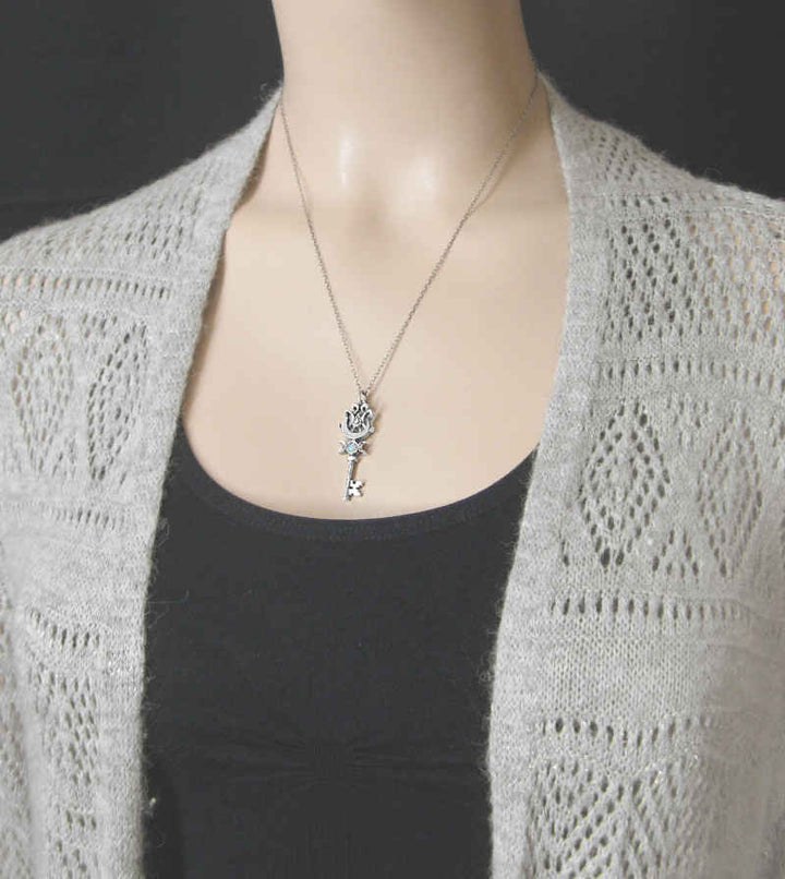 Triple Moon Key Pendant | Handmade Sterling Silver Opal Necklace