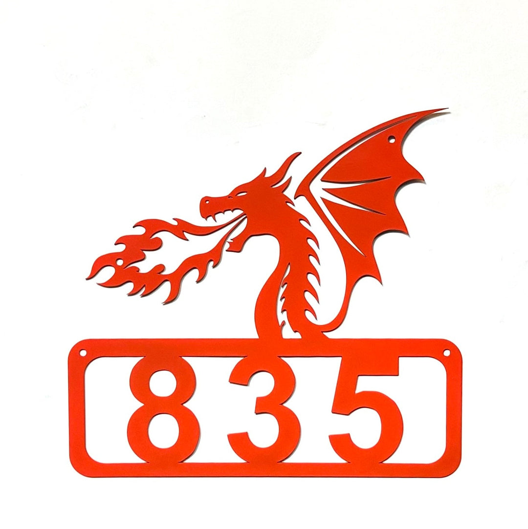 Personalized Dragon Head Address Sign | Custom Metal House Number
