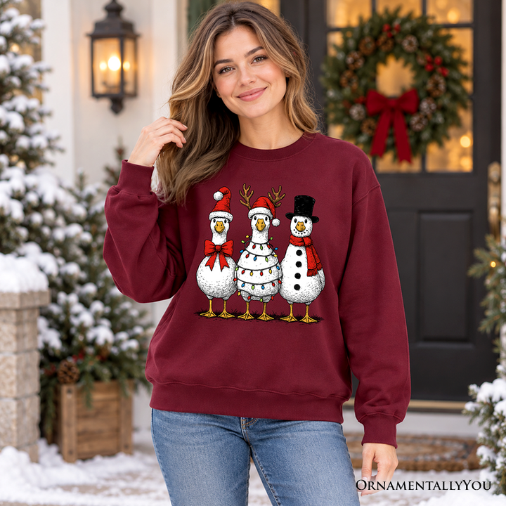 Vintage Christmas Silly Goose Sweatshirt | Snowman Spoof