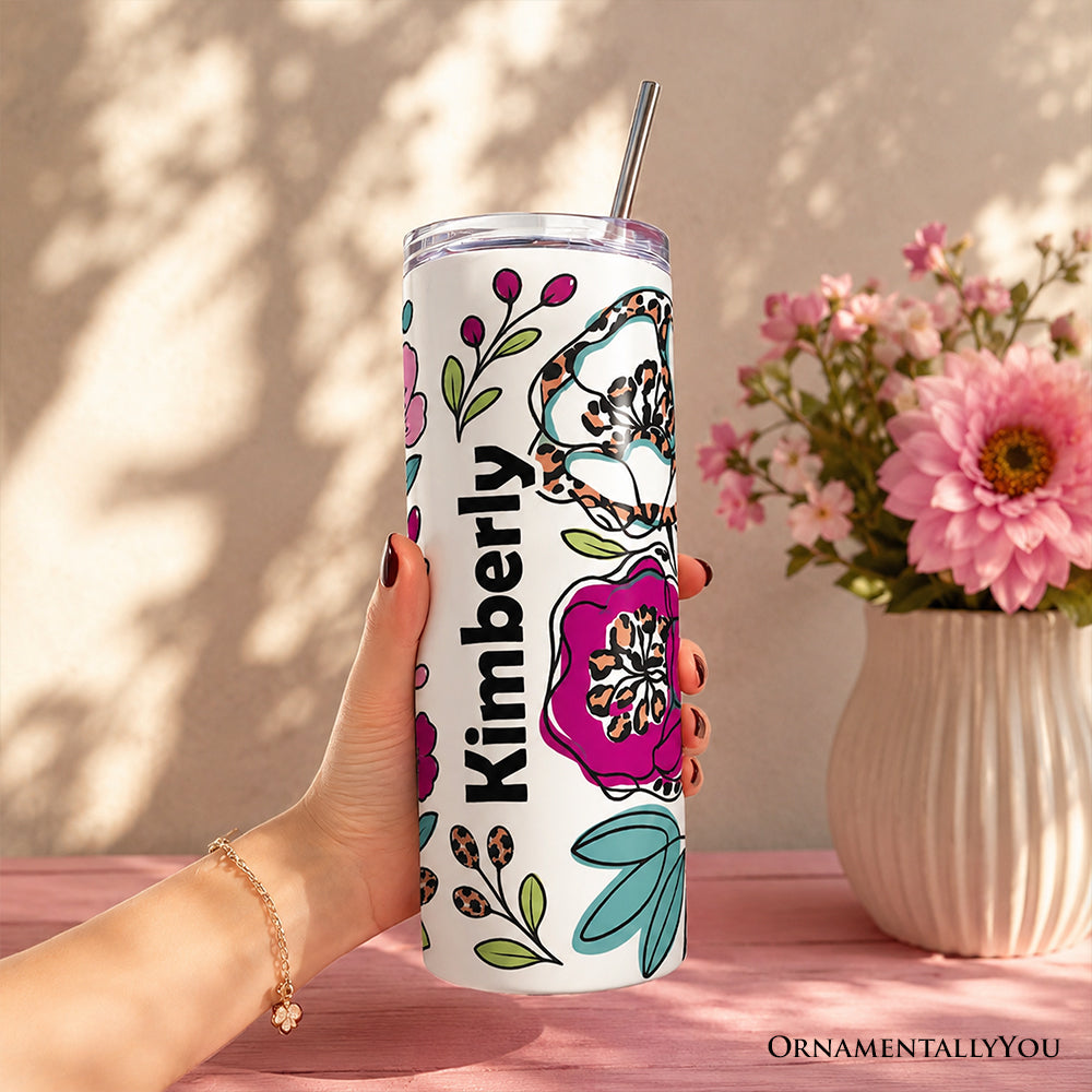 Don’t Let the Hard Days Win Personalized 20 oz Floral Tumbler