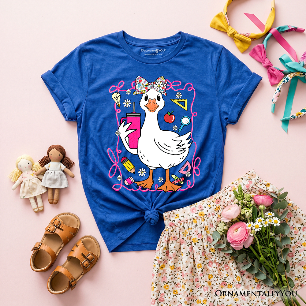 Kids Coquette Goose T-Shirt – Cute School Tee for Girls